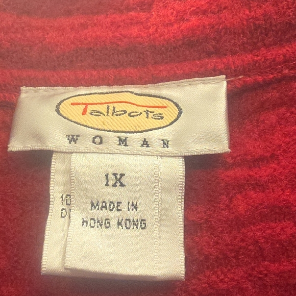 Talbots Wool Red Zip-Front Textured Knit Jacket - Picture 2 of 11